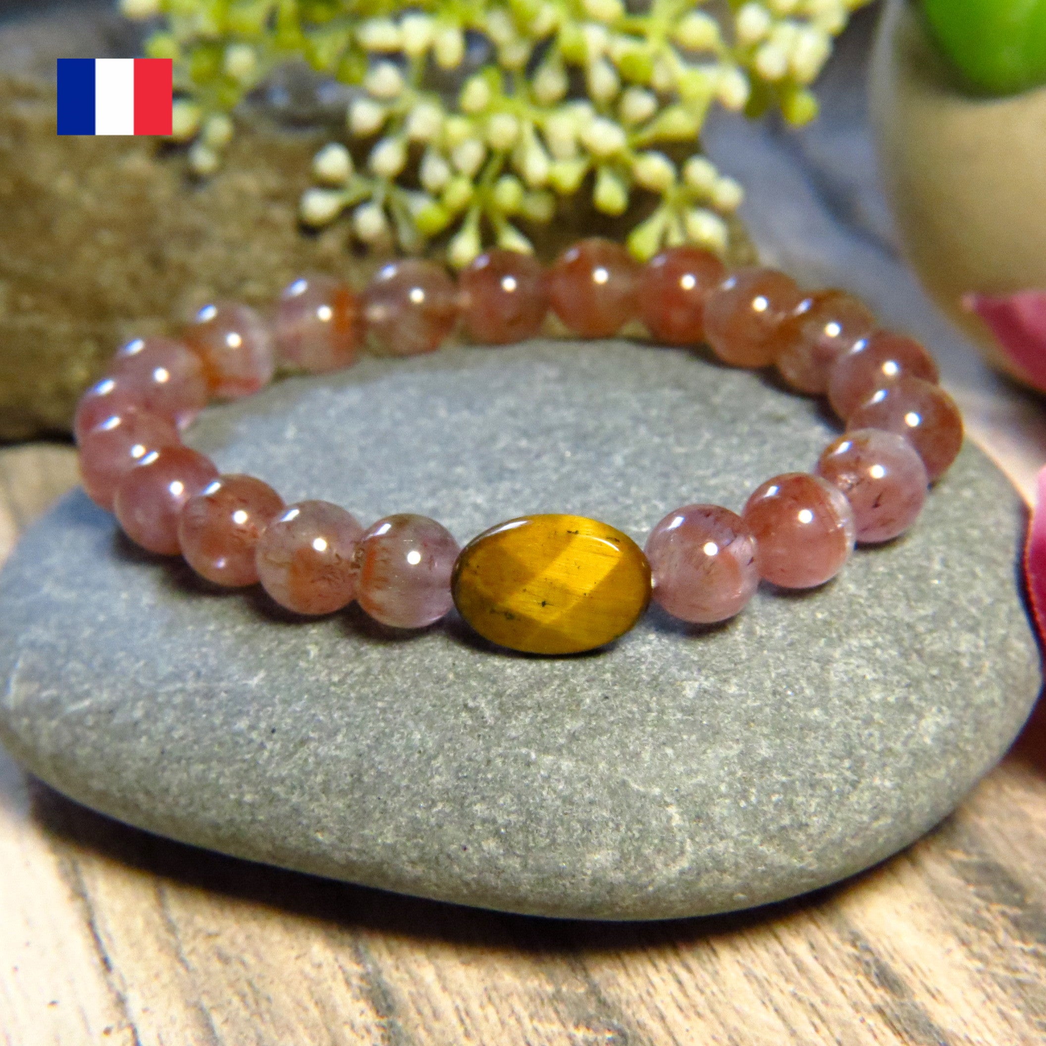 Bracelet "MON AURA" - Auralite et oeil de tigre