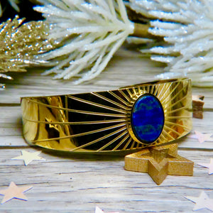 Bracelet "RACHEL" adaptable avec Lapis lazuli