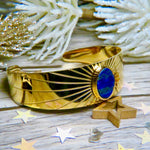 Bracelet "RACHEL" acier adaptable avec Lapis lazuli