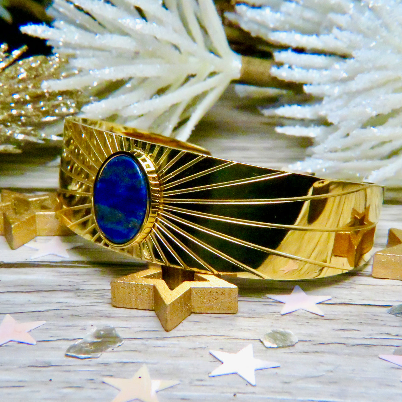 Bracelet "RACHEL" adaptable avec Lapis lazuli