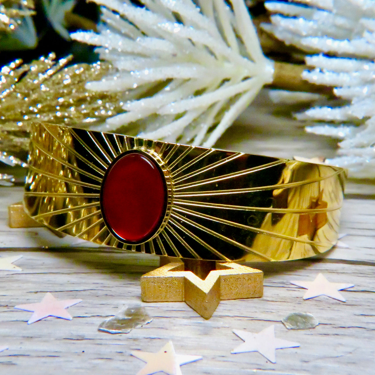 Bracelet "ZORA" acier adaptable avec Cornaline