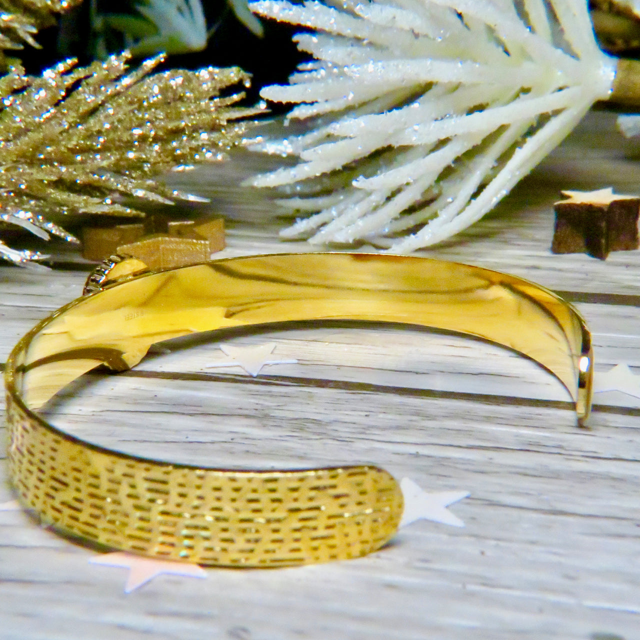 Bracelet "ALEXANDRA" acier doré - adaptable avec Oeil de tigre naturel