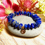Bracelet "MAJORQUE" doré or fin et pierres naturelles de Lapis Lazuli