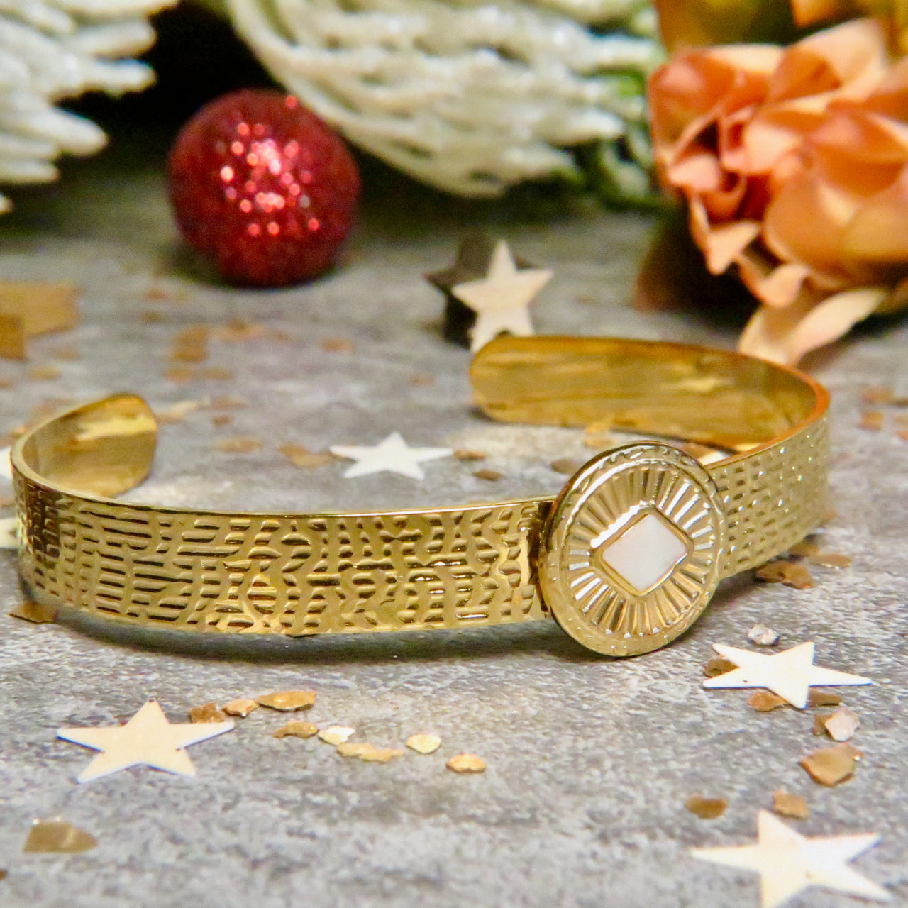 Bracelet "IRÈNE" doré - adaptable avec Nacre naturelle