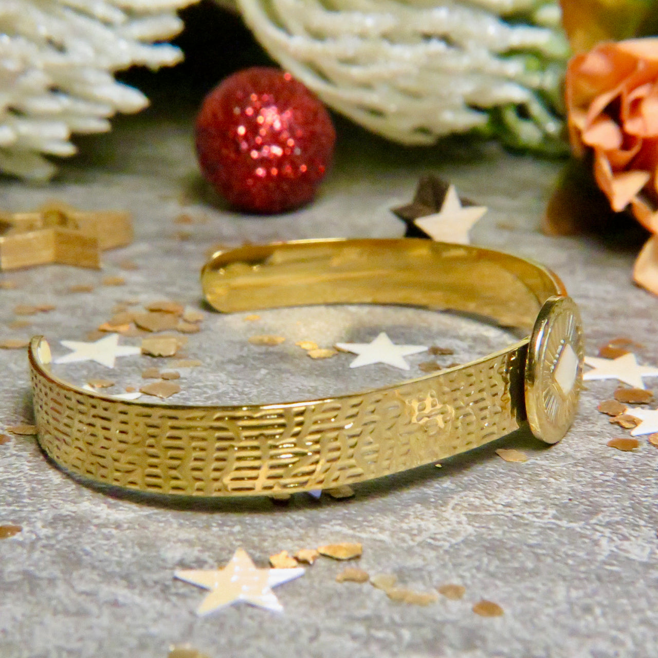 Bracelet "IRÈNE" doré - adaptable avec Nacre naturelle
