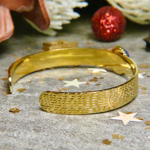 Bracelet "LILIANE" doré - adaptable avec Lapis Lazuli naturel
