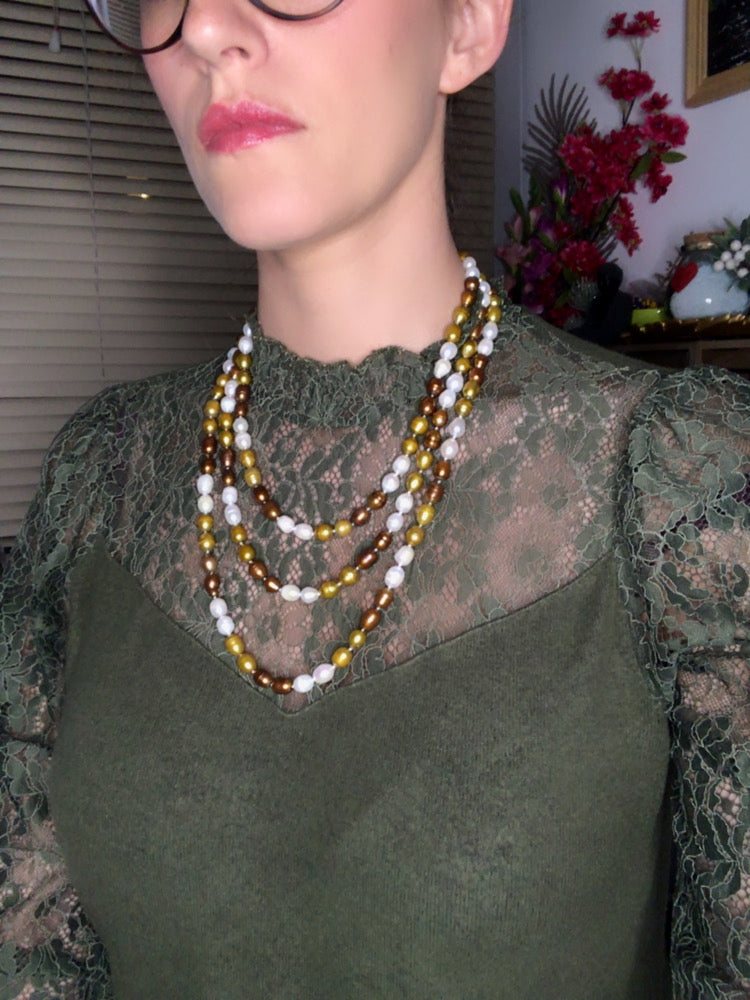 Collier "NAPLES" en nacre avec perles de perles d'eau douce