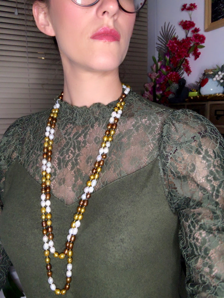 Collier "NAPLES" en nacre avec perles de perles d'eau douce