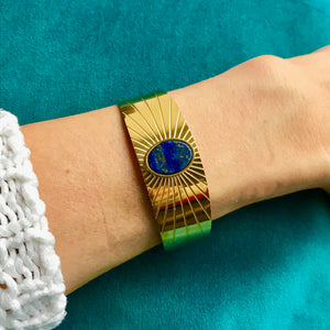 Bracelet "RACHEL" adaptable avec Lapis lazuli