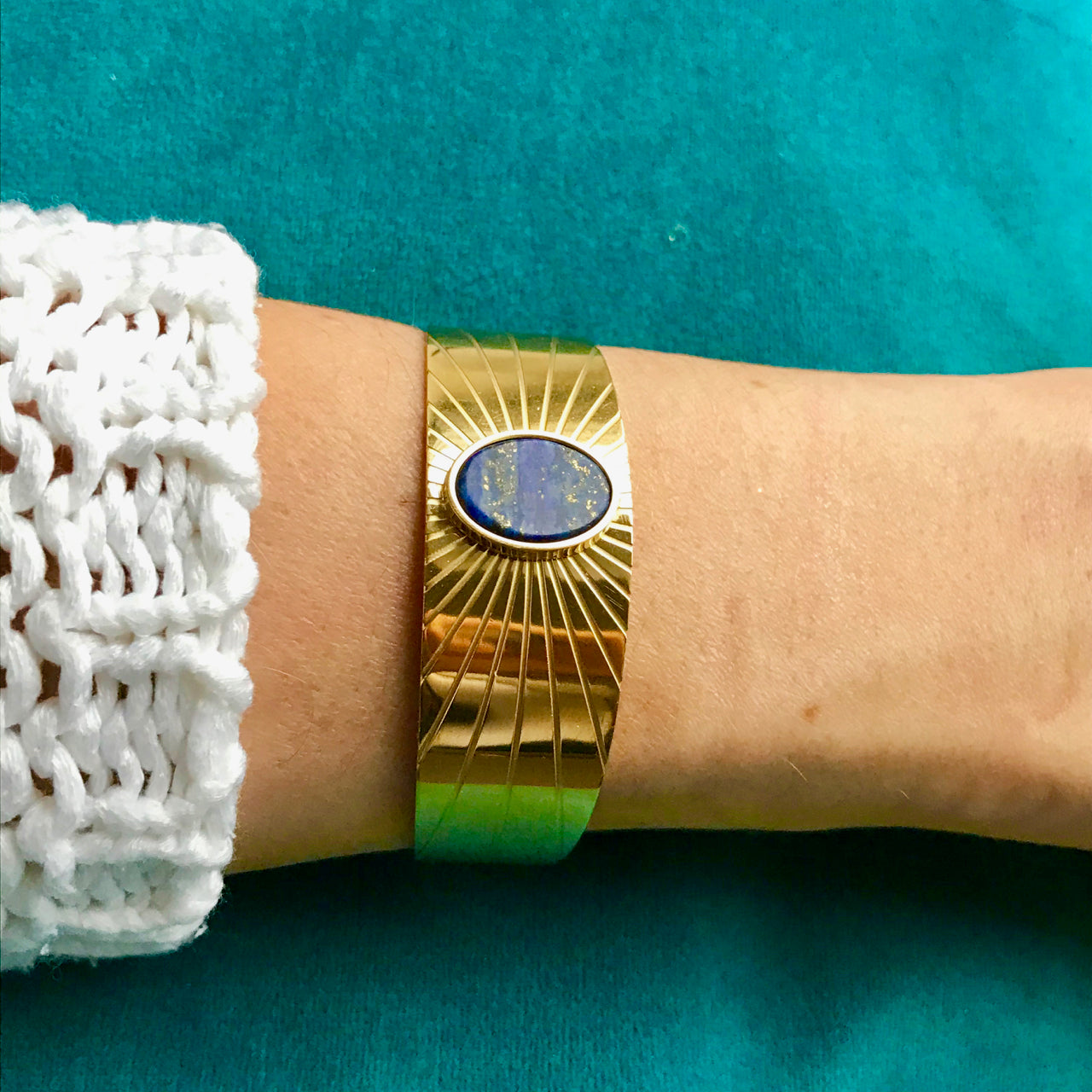 Bracelet "RACHEL" adaptable avec Lapis lazuli