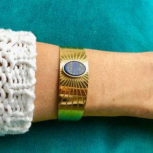 Bracelet "RACHEL" adaptable avec Lapis lazuli