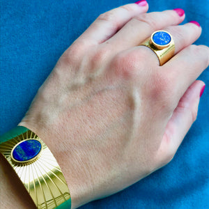 Bracelet "RACHEL" adaptable avec Lapis lazuli