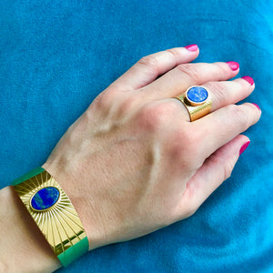 Bracelet "RACHEL" adaptable avec Lapis lazuli