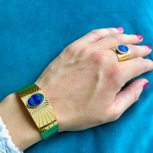 Bracelet "RACHEL" adaptable avec Lapis lazuli