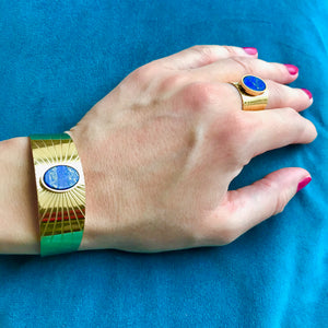 Bracelet "RACHEL" adaptable avec Lapis lazuli