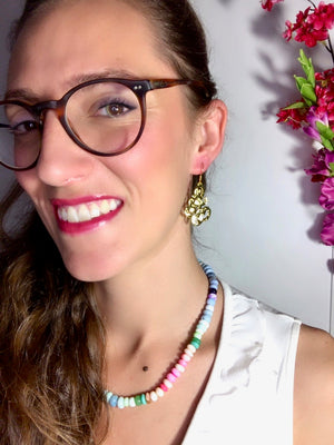 Boucles d'oreilles "EULALIE" laiton doré or fin