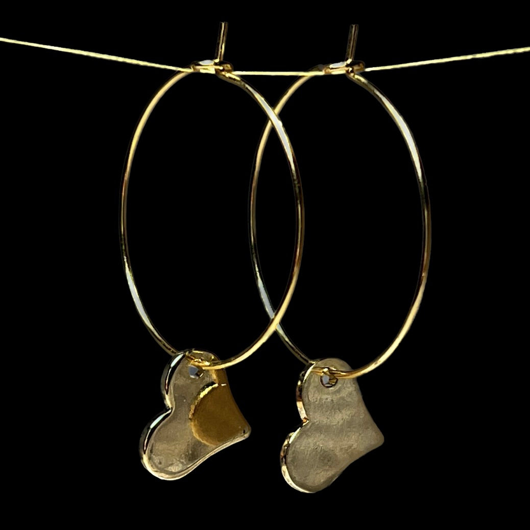 Boucles d'oreilles "MIREILLE" charms dorés or fin