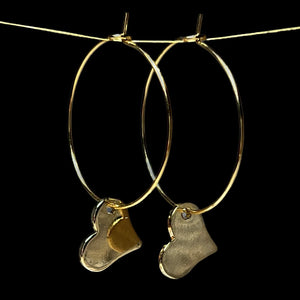 Boucles d'oreilles "MIREILLE" charms dorés or fin