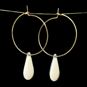 Boucles d'oreilles "ELISABETH" charms sequin émaillé dorées or fin